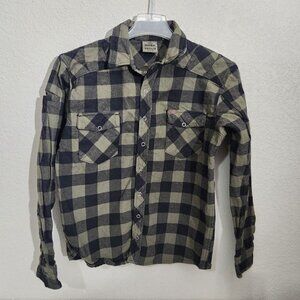 RMEF Flannel Shirt Medium Green & Black Buffalo Plaid Thick
